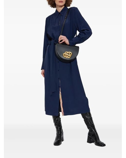Paul Smith Blue Silk Belted Dress