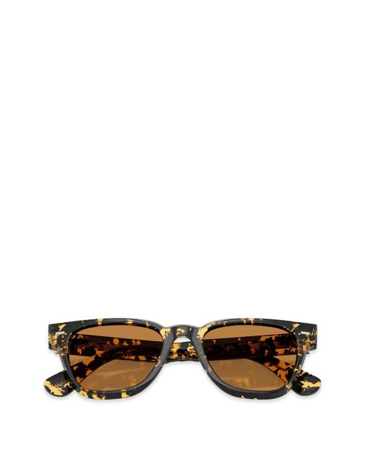 Oliver Peoples Black Rueny Square Tortoiseshell Sunglasses