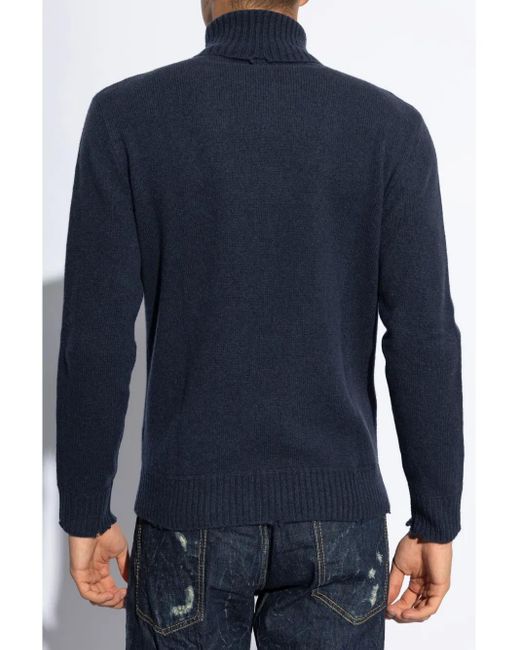 Pull En Maille Fine À Col Roulé DSquared² pour homme en coloris Blue