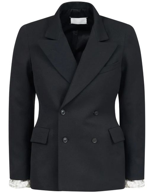 Maison Margiela Black Double-Breasted Wool Blazer for men