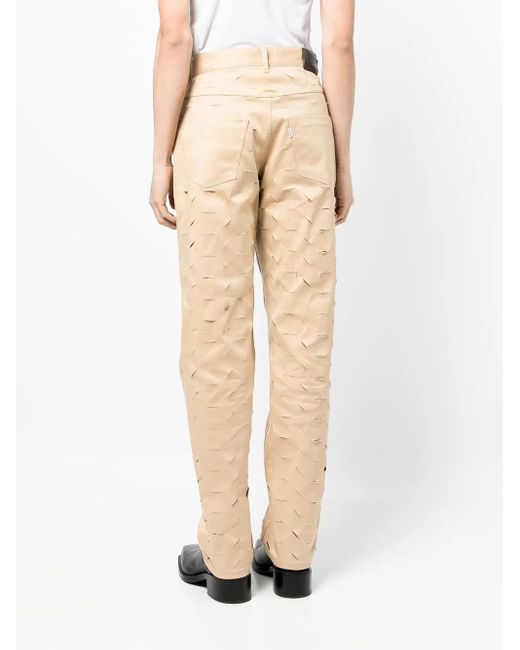 JUNTAE KIM Natural Ripped Straight-Leg Trousers for men