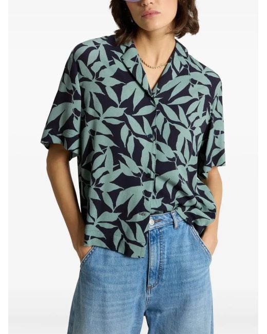 Woolrich Blue Floral-Print Shirt