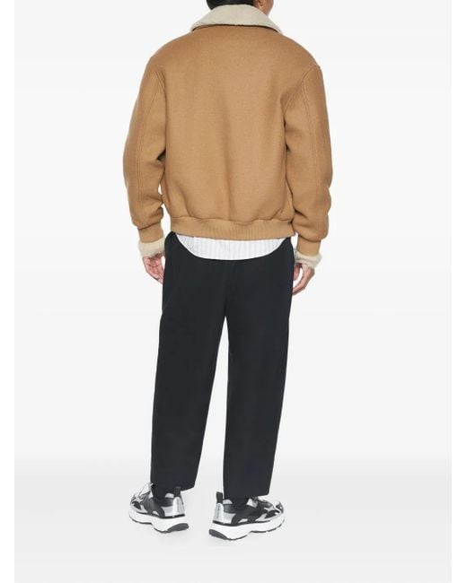Maison Kitsuné Natural Shearling-Collar Pocket Jacket for men