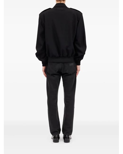 MM6 by Maison Margiela Black Collared Wool Jacket for men