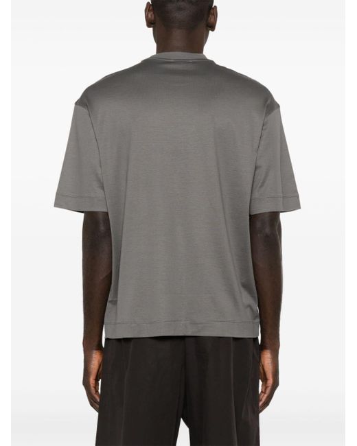 T-shirt à logo brodé Emporio Armani pour homme en coloris Gray