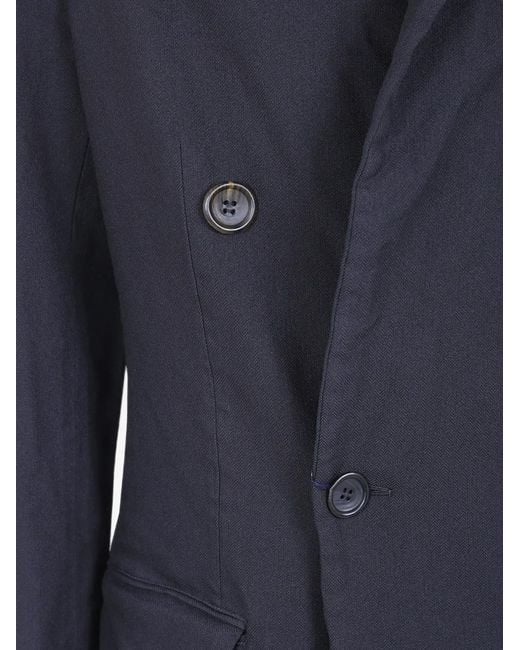Junya Watanabe Blue Double-Breasted Peacoat for men