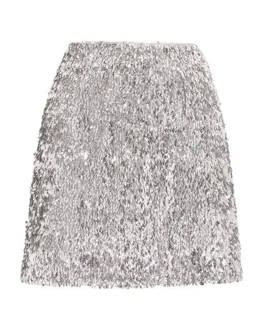 Dolce & Gabbana Gray Sequined Mini Skirt