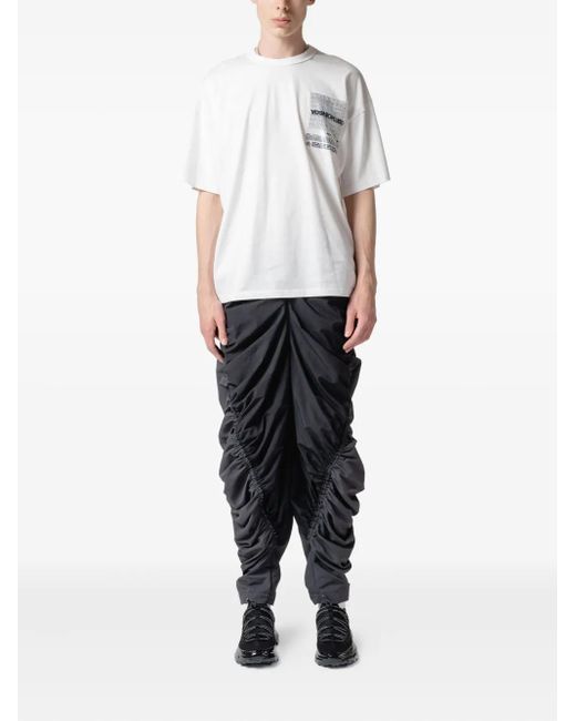 Yoshio Kubo White Logo-Print Cotton T-Shirt