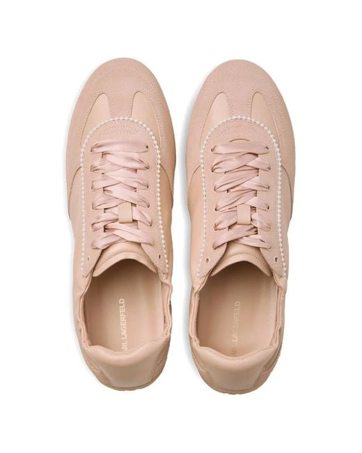 Karl Lagerfeld Pink Altia Pearl-Embellished Sneakers