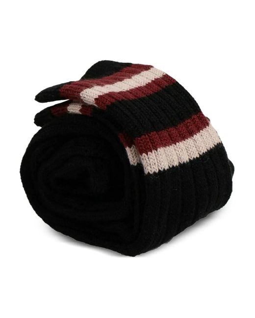 Palm Angels Black Ribbed Striped Socks for men
