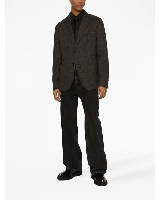 Dolce & Gabbana Black Check Pattern Blazer for men