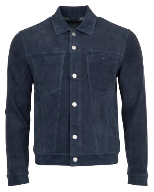 Giorgio Brato Hemdjacke aus Wildleder in Blue für Herren
