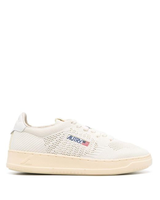 Autry White Medalist Open-knit Sneakers