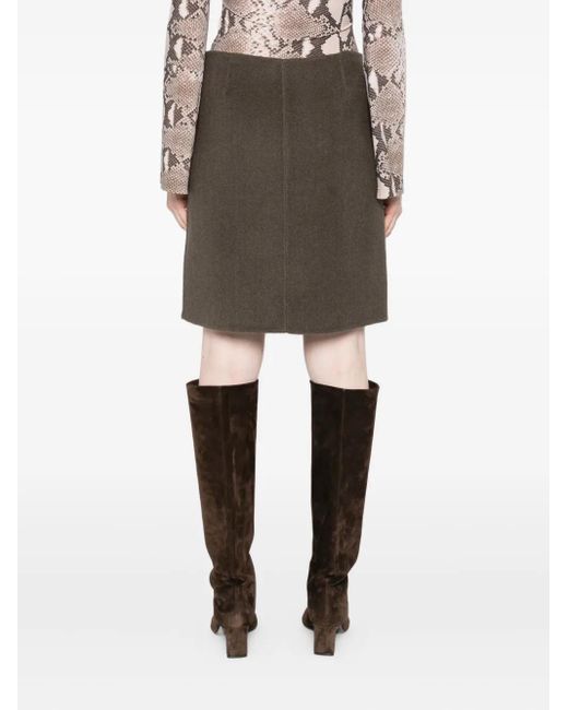 P.A.R.O.S.H. Brown Wool Mini Skirt