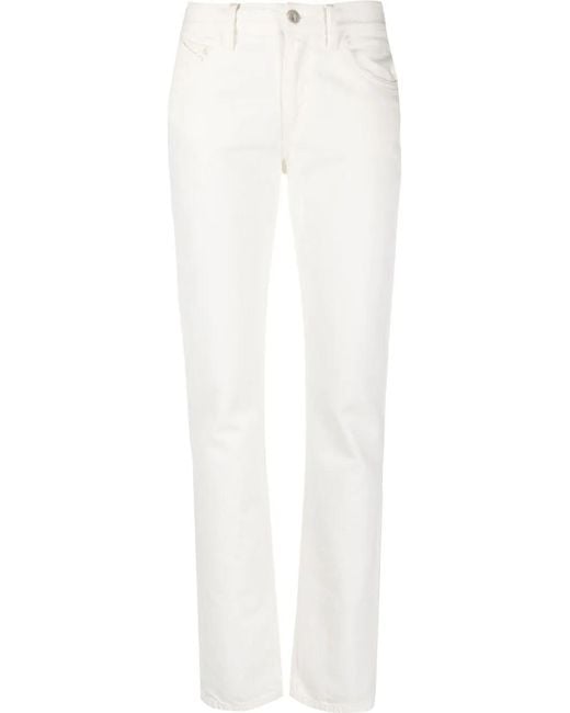 The Attico White High-Rise Slim-Leg Jeans