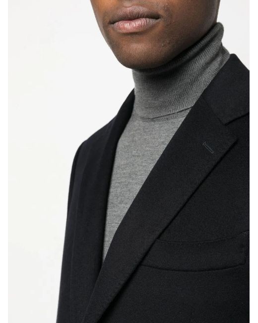 Canali Black Single-Breasted Cashmere Blazer for men