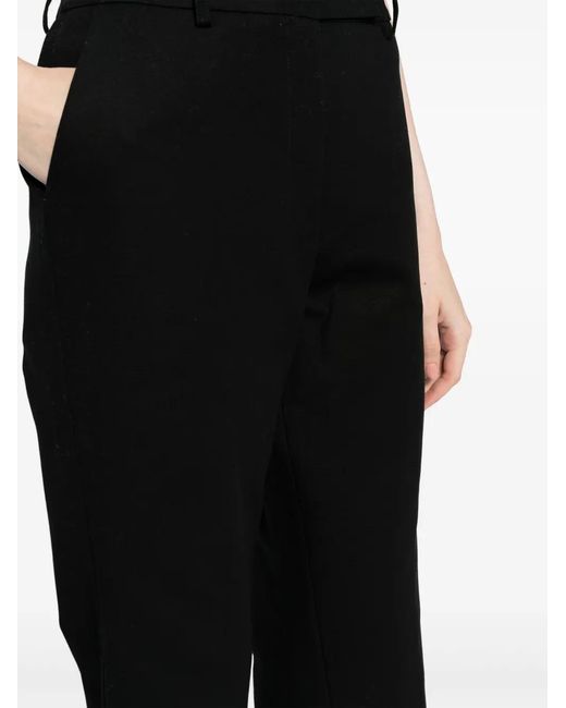 GOODIOUS Black Straight-Leg Tailored Trousers