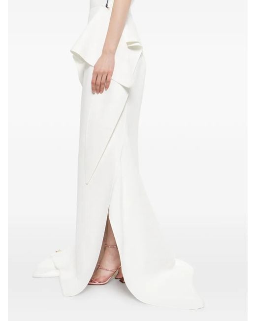 Maticevski White Snaking Maxi Skirt