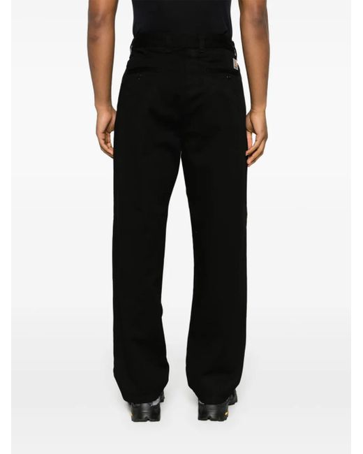 Carhartt Black Calder Mid-Rise Wide-Leg Twill Trousers for men