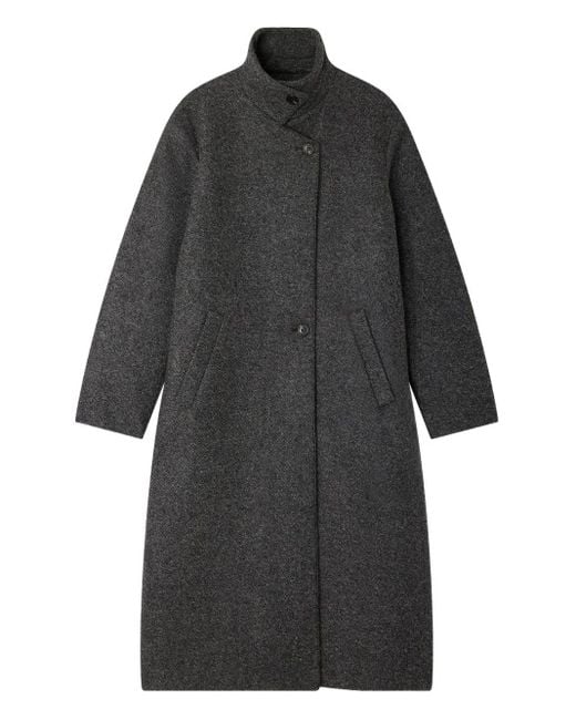 Soeur Gray Button Collar Coat