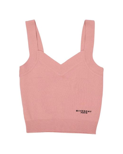Givenchy Pink V-Neck Sleeveless Top