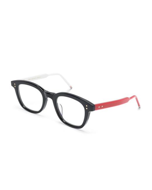 Thom Browne Red Square-Frame Glasses