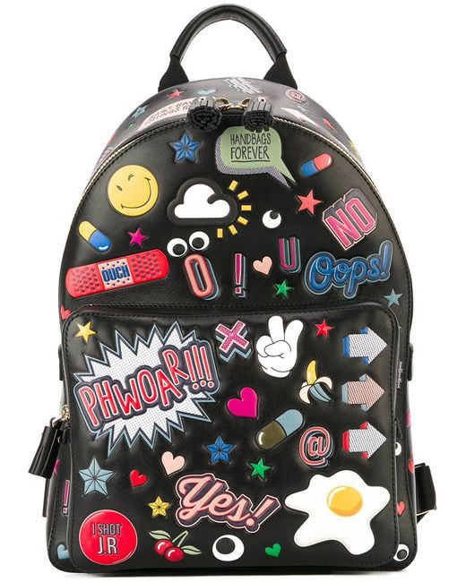 Anya Hindmarch 'all Over Stickers' Backpack in Black | Lyst