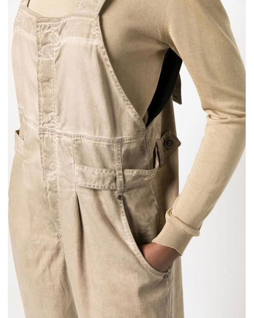 Uma Wang Natural Distressed Cotton Dungarees
