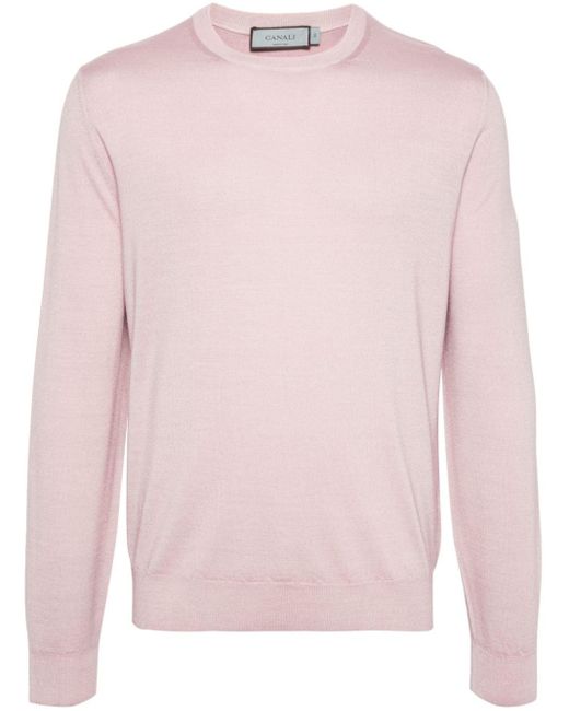 Canali Klassischer Pullover in Pink für Herren