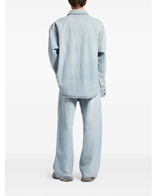 Balenciaga Blue Patch-Pocket Denim Shirt for men