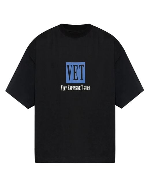 T-Shirt En Coton À Logo Imprimé Vetements pour homme en coloris Black