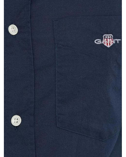 Gant Overhemd Met Geborduurd Logo in het Blue voor heren