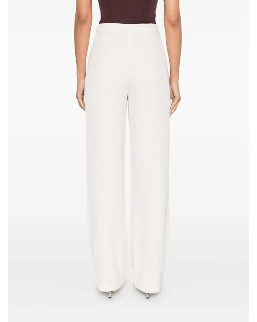 Patrizia Pepe White High-Waisted Palazzo Trousers