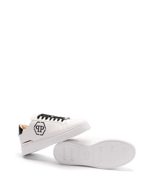 Philipp Plein White Sneakers With Contrasting Heel Counter for men