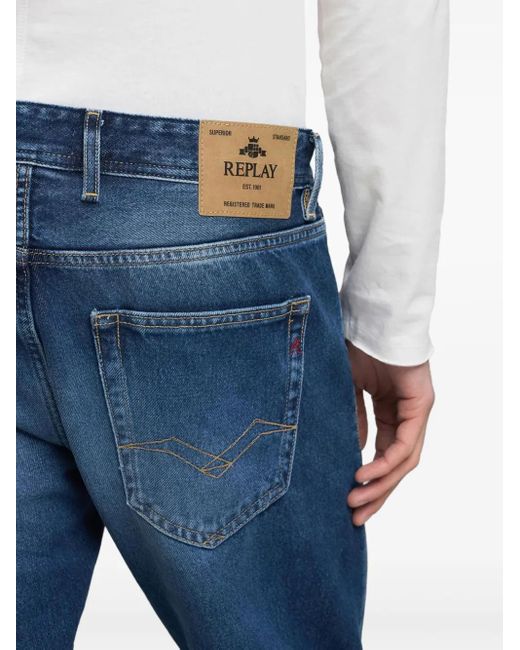 Replay Blue Grover Five-Pocket Jeans for men