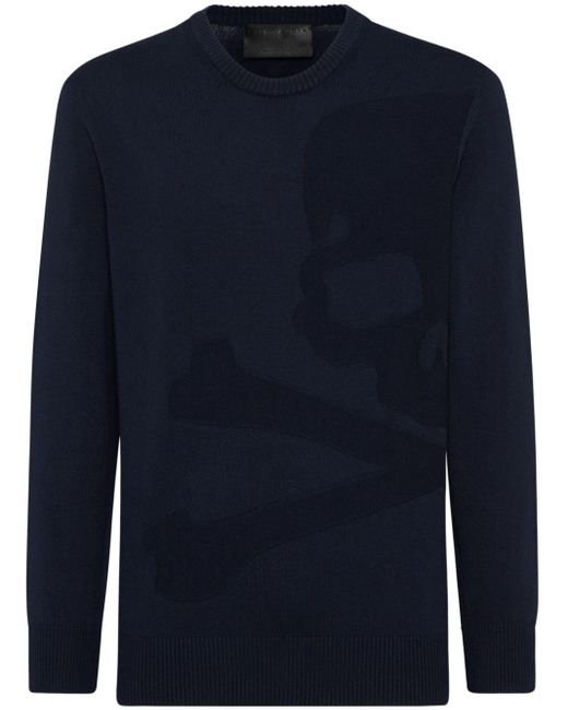 Philipp Plein Skull Bones Sweater in Blue for Men Lyst UK