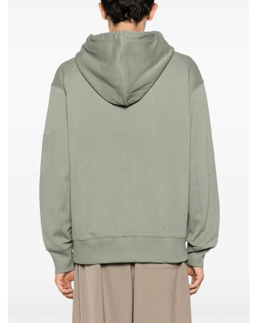 Y-3 Gray Zip-Up Organic Cotton Hoodie for men