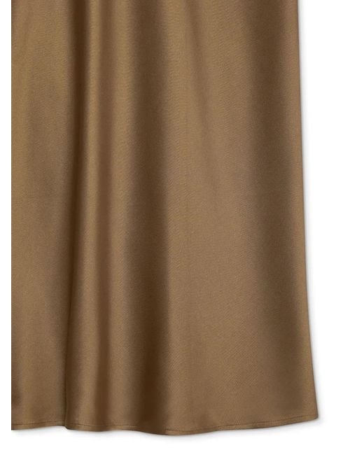 Anine Bing Natural Bar Silk Midi Skirt