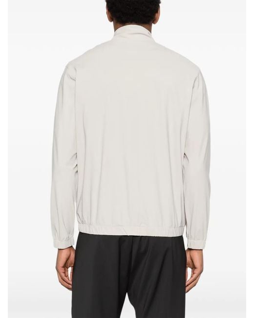 Eleventy White High-Neck Zip-Upbomber Jacket for men