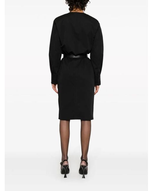 Saint Laurent Black Cotton Blend Dress