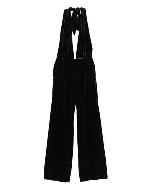Amazuìn Gily ホルターネック ベルベット ジャンプスーツ Black