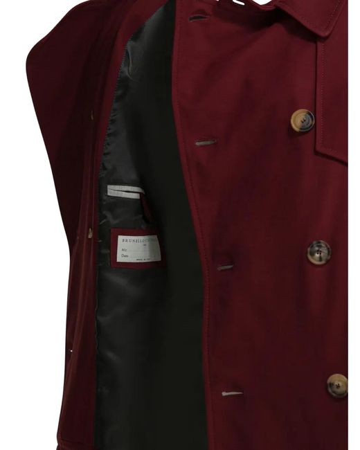 Chaqueta Con Doble Botonadura Brunello Cucinelli de hombre de color Red