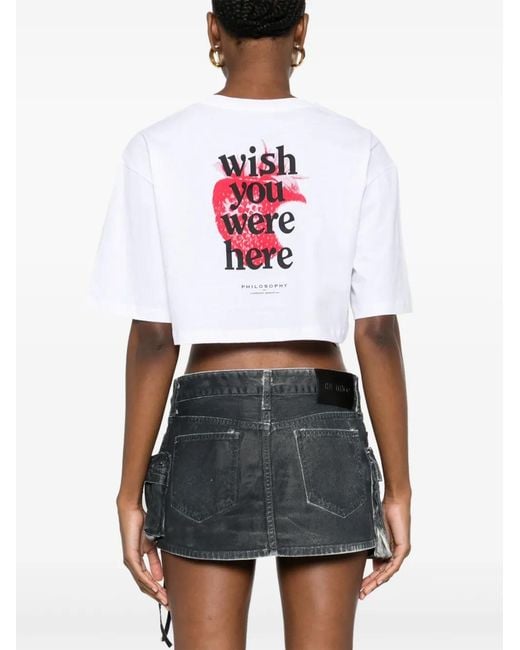 Philosophy Di Lorenzo Serafini White Recycled Organic Jersey T-Shirt Clothing