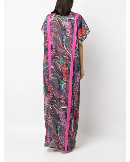 Vestido estilo caftán estampado Emilio Pucci de color Purple
