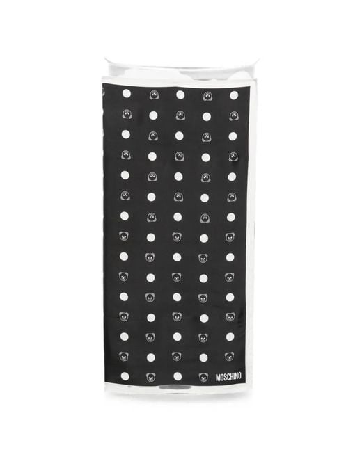 Moschino Black Teddy Bear Polka-Dot Scarf for men