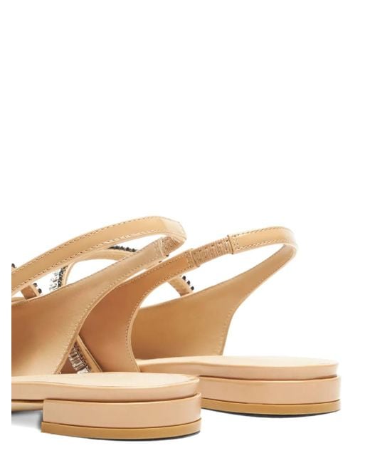 Stuart Weitzman Slingback Ballerina's Verfraaid Met Kristallen in het Natural