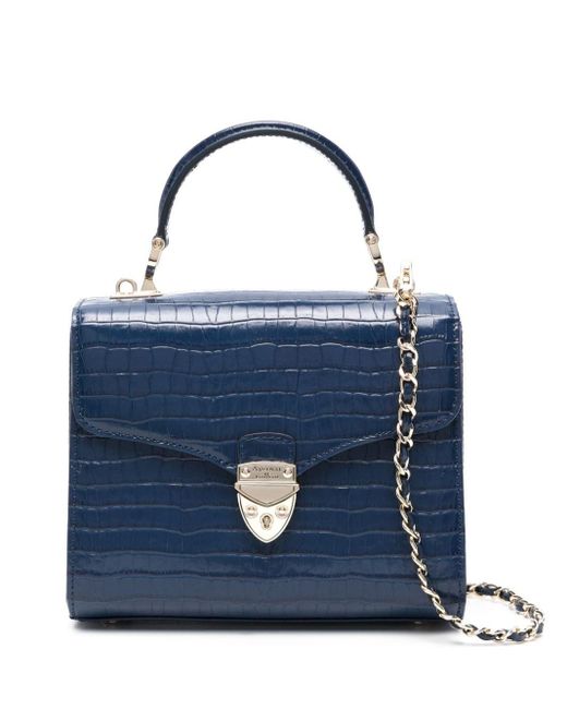 Aspinal Blue Mittelgroße Mayfair Handtasche