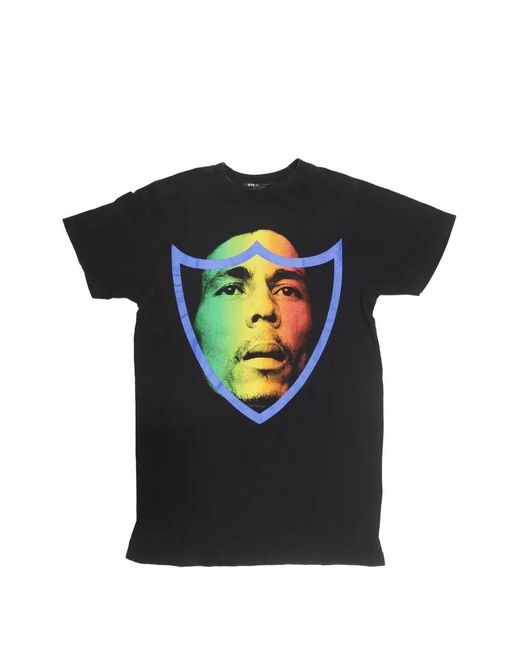 HTC Black Bob Marley Face Graphic-Print T-Shirt