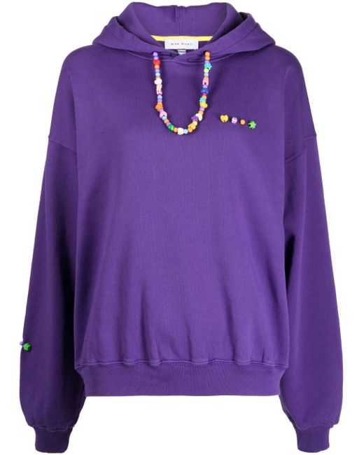 Hoodie à collier orné de perles MIRA MIKATI en coloris Purple