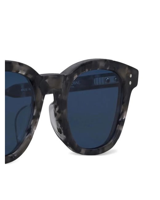 Thom Browne Blue Tortoiseshell Rectangular-Frame Sunglasses